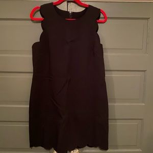 JCrew Scalloped Black Dress Size 12